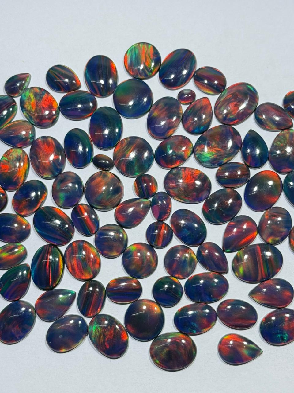 Aurora opal Rainbow Doubled Cabochon (Lab-Created)