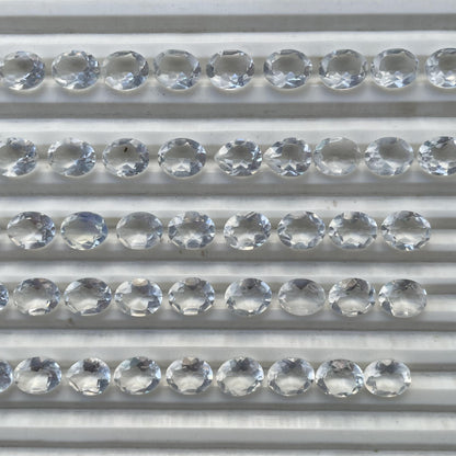 crystal Faceted Nice Quality (8x10 mm) Oval Shape (Natural)