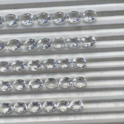 crystal Faceted Nice Quality (8x10 mm) Oval Shape (Natural)