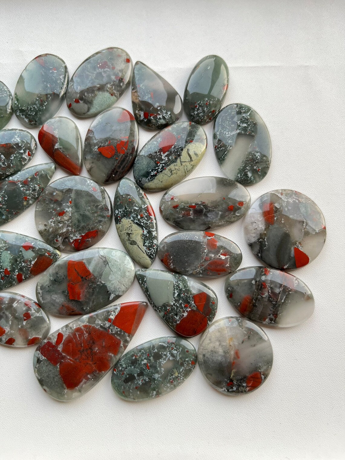 New Red Dot Jasper Cabochon Wholesale Lot By Weight With Different Shapes And Sizes Used For Jewelry Making (Natural)