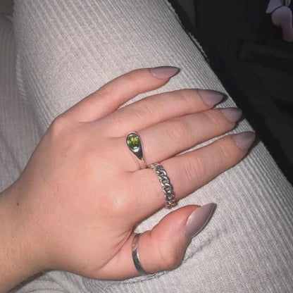 Sterling Silver Peridot Ring, 2.9 Gram