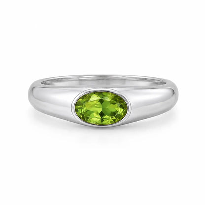 Sterling Silver Peridot Ring, 2.9 Gram