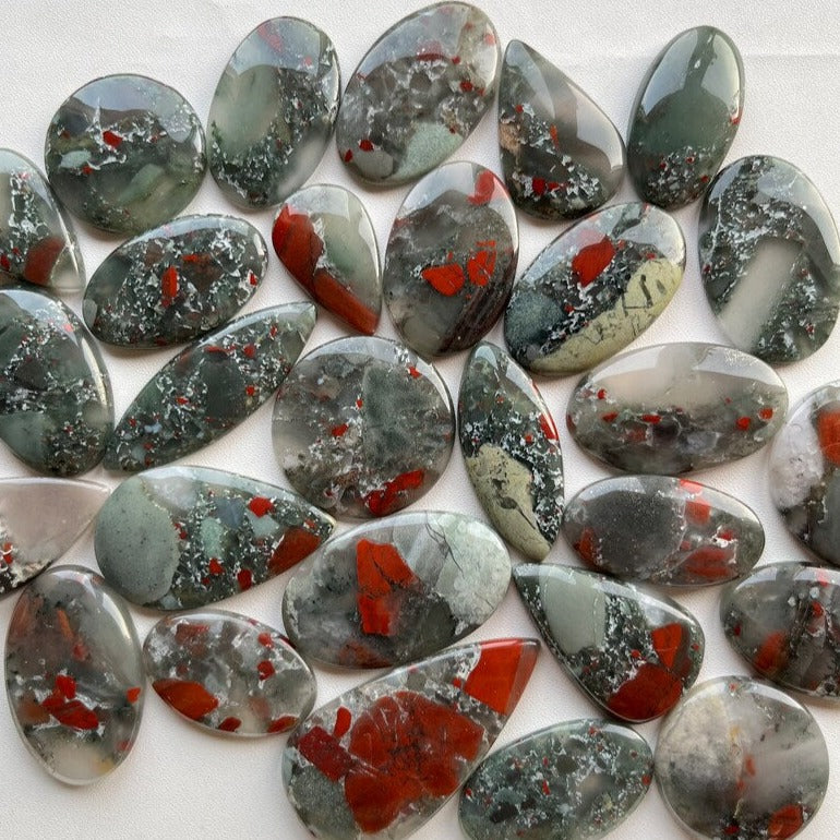 New Red Dot Jasper Cabochon Wholesale Lot By Weight With Different Shapes And Sizes Used For Jewelry Making (Natural)