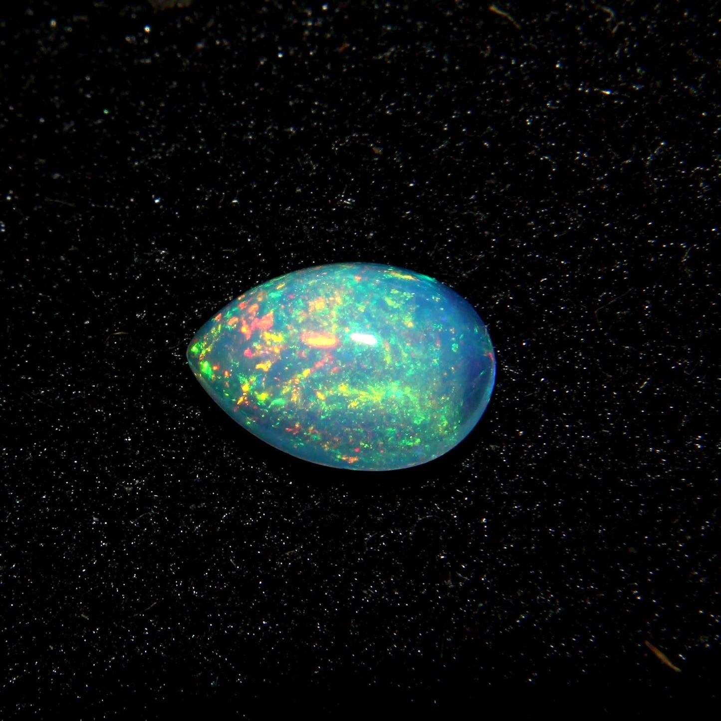 Beautiful Multi Color Fire Ethiopian Opal 5x7 mm Pear Cabochon, Natural Ethiopian Opal Multi Fire Opal Cabochon, Loose Opal Cabochon Gemstone. (Natural)