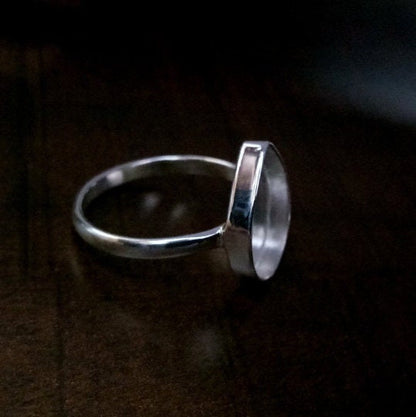 925 Sterling Silver Handmade Bezel Ring Setting, For Pear Shape Gemstone, Blank Ring Setting, Bezel Ring Setting Cup, Bezel For Resin(7X10) Pear Shape