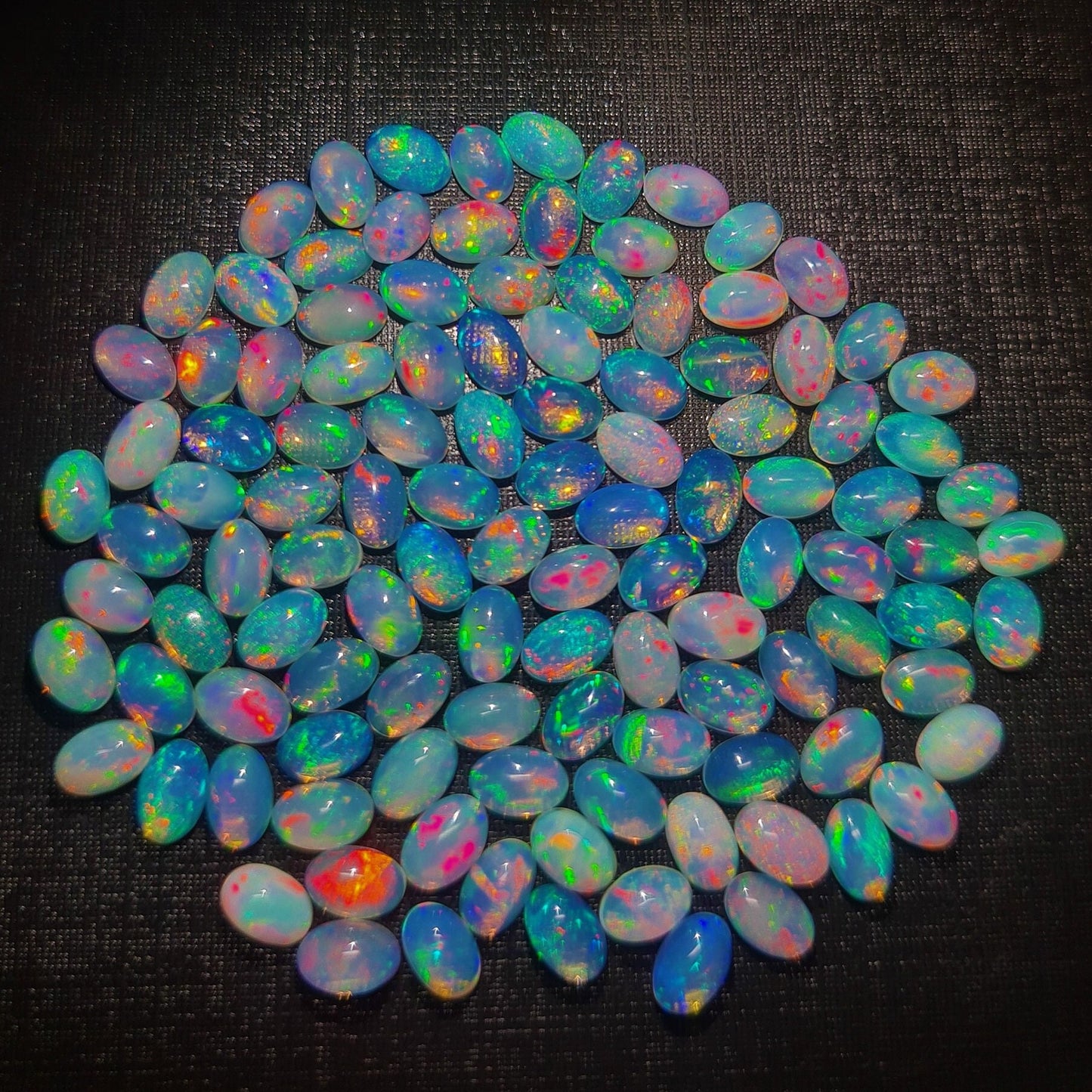 Natural Ethiopian Opal 6X4 mm Oval Cabochon, Rainbow Fire Opal Cabs, Ethiopian Wholesale Opal (Natural)