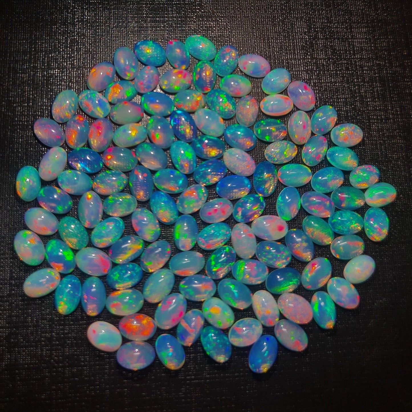 Natural Ethiopian Opal 6X4 mm Oval Cabochon, Rainbow Fire Opal Cabs, Ethiopian Wholesale Opal (Natural)