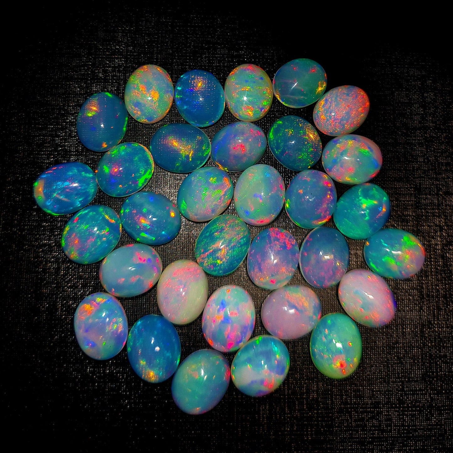 AAA Quality Ethiopian Opal Cabochon, 10x12 mm Oval Shape Opal Cabochon, Natural Ethiopian Opal Multi Fire Opal Cabochon, Loose Opal Cabochon Gemstone. (Natural)