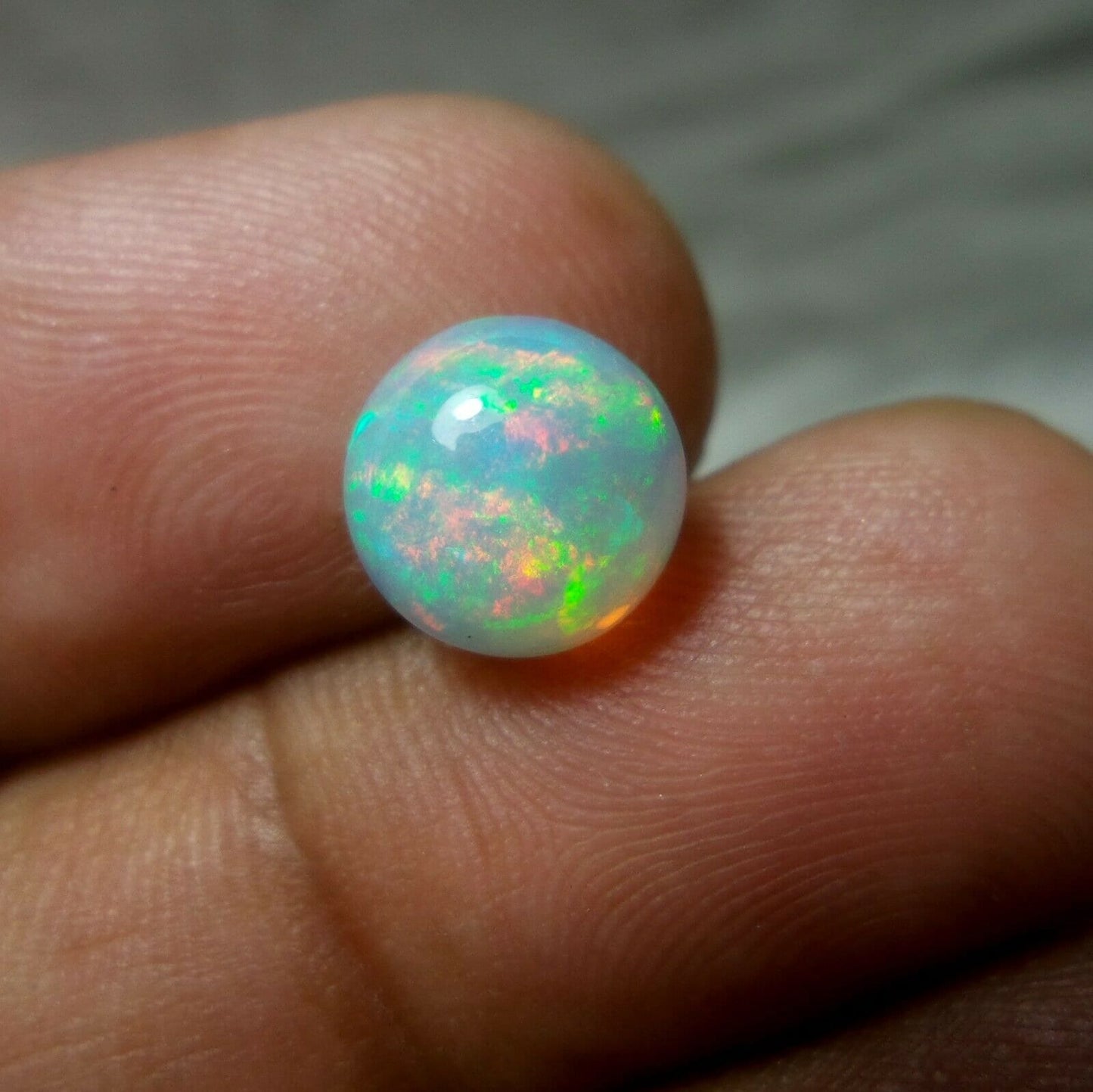 Natural AAA Quality Ethiopian Opal 9 mm Round Cabochon Gemstone, Natural Opal Gemstone For Making Jewelry (Natural)