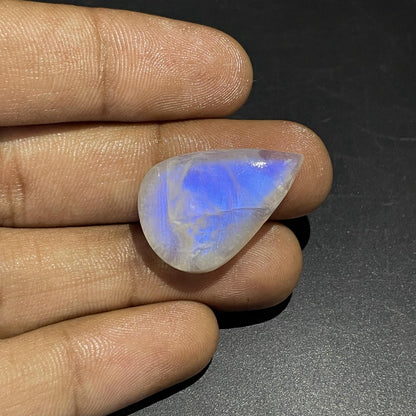 Natural Blue Rainbow Moonstone Oval Cabochon, 35x19x5 mm, 40 Carats, Loose Gemstone for Jewelry Making