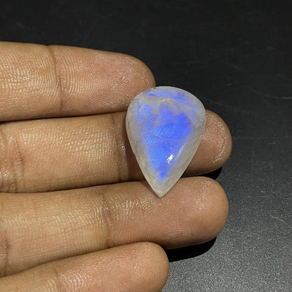 Natural Blue Rainbow Moonstone Oval Cabochon, 35x19x5 mm, 40 Carats, Loose Gemstone for Jewelry Making