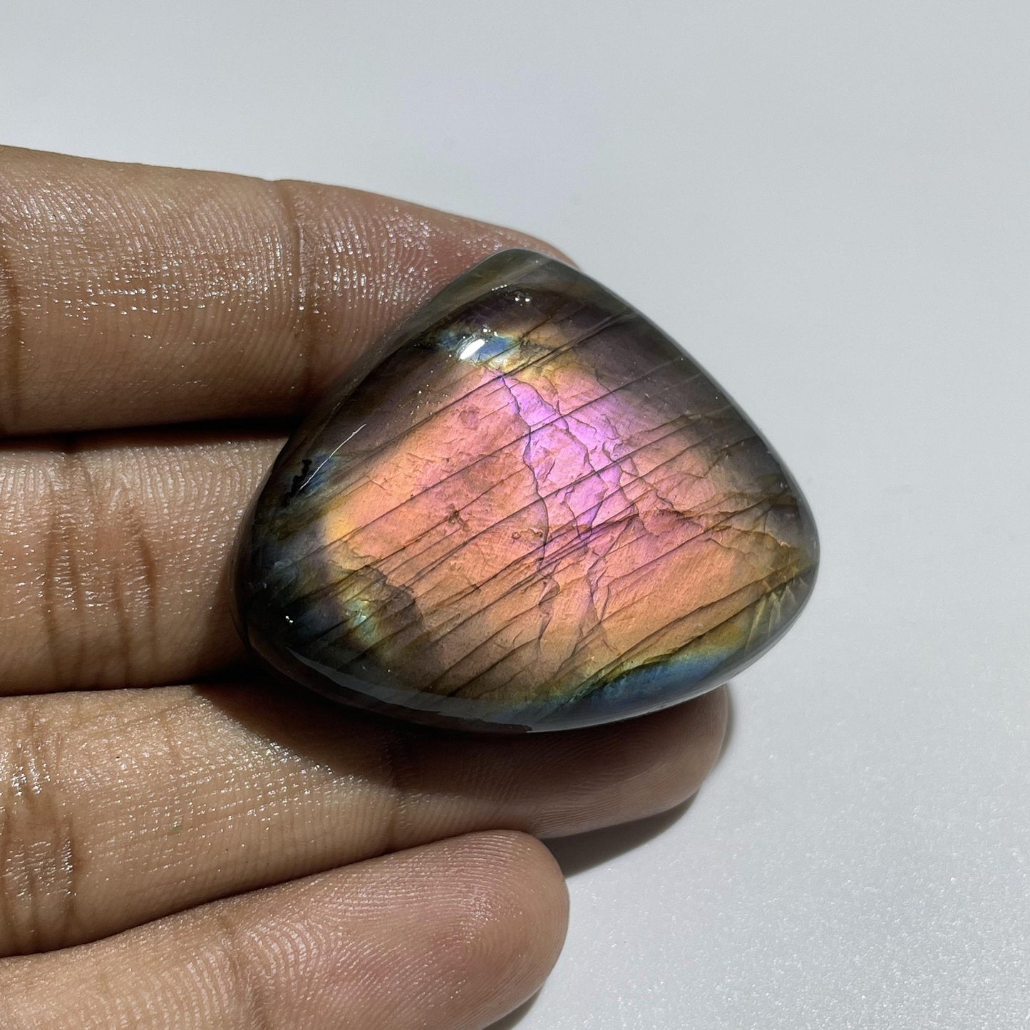 Natural Purple Flash Labradorite Cabochon, Loose Gemstone