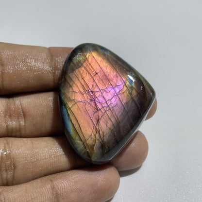 Natural Purple Flash Labradorite Cabochon, Loose Gemstone