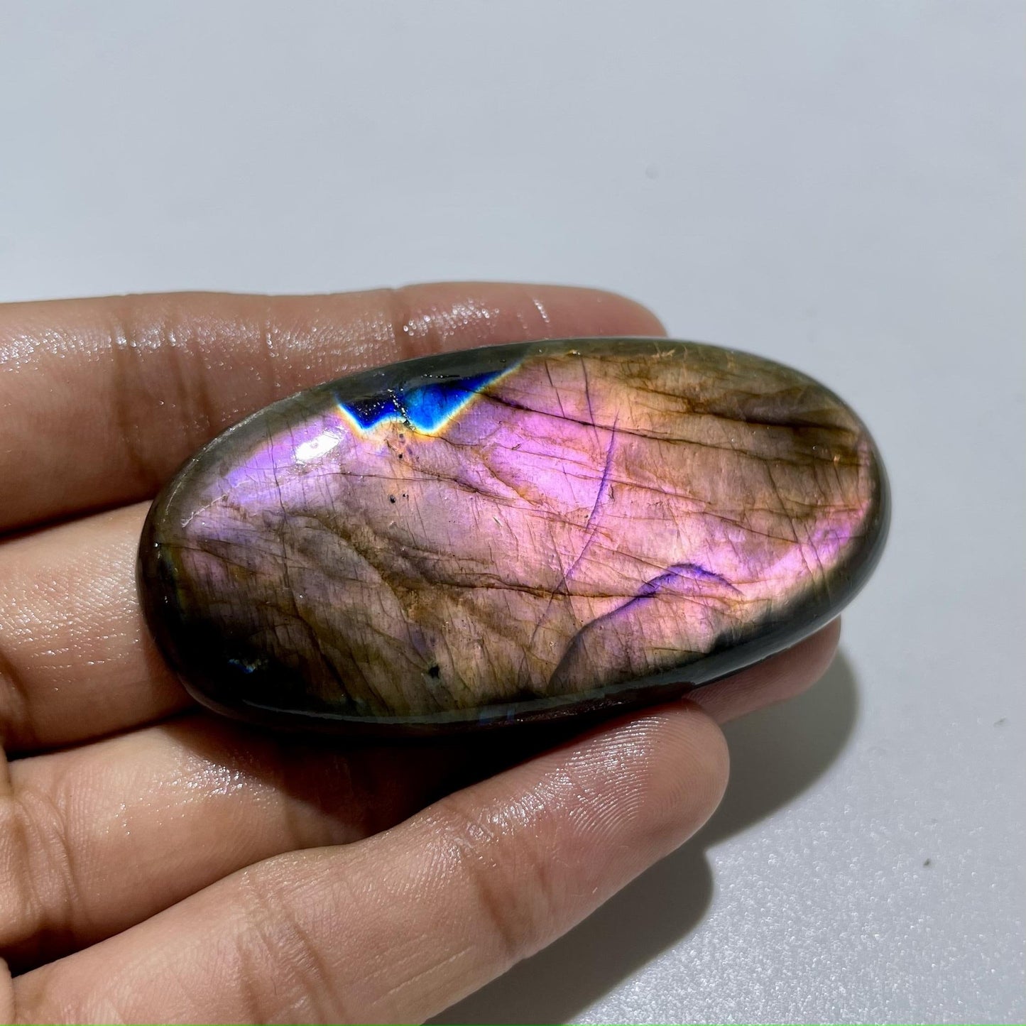 Natural Purple Flash Labradorite Cabochon, Loose Gemstone