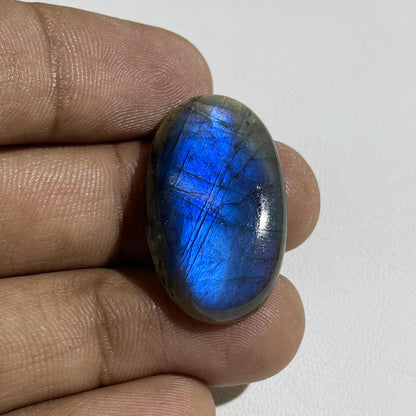 Blue Labradorite Oval Cabochon, 21x14x5 mm, 22 Carats, Loose Gemstone for Jewelry Making