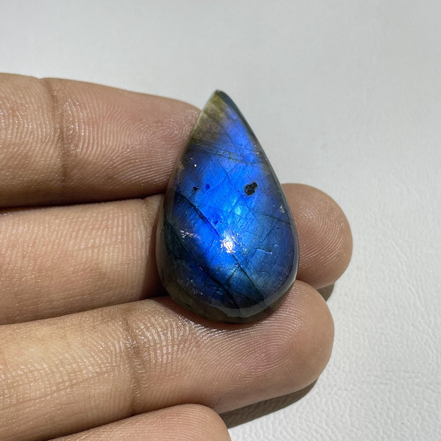 Blue Labradorite Oval Cabochon, 21x14x5 mm, 22 Carats, Loose Gemstone for Jewelry Making