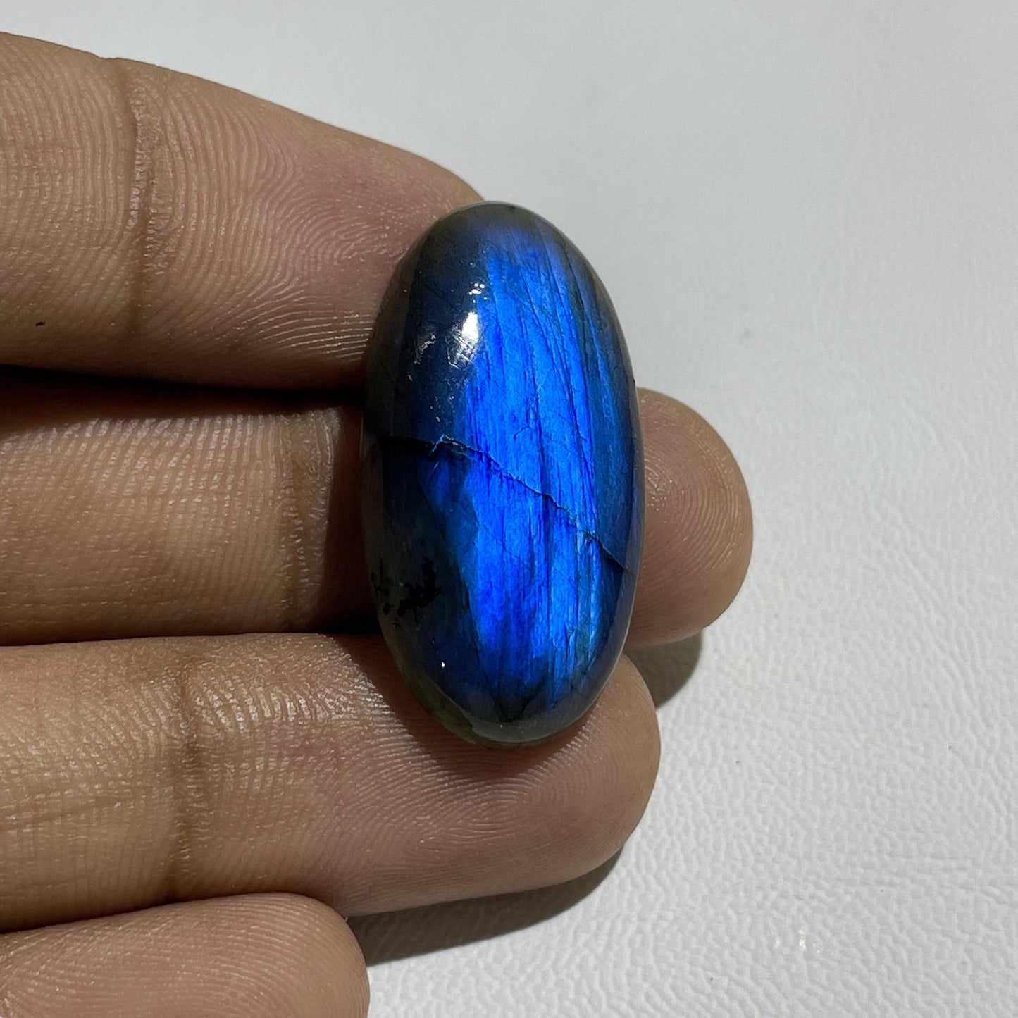 Blue Labradorite Oval Cabochon, 21x14x5 mm, 22 Carats, Loose Gemstone for Jewelry Making