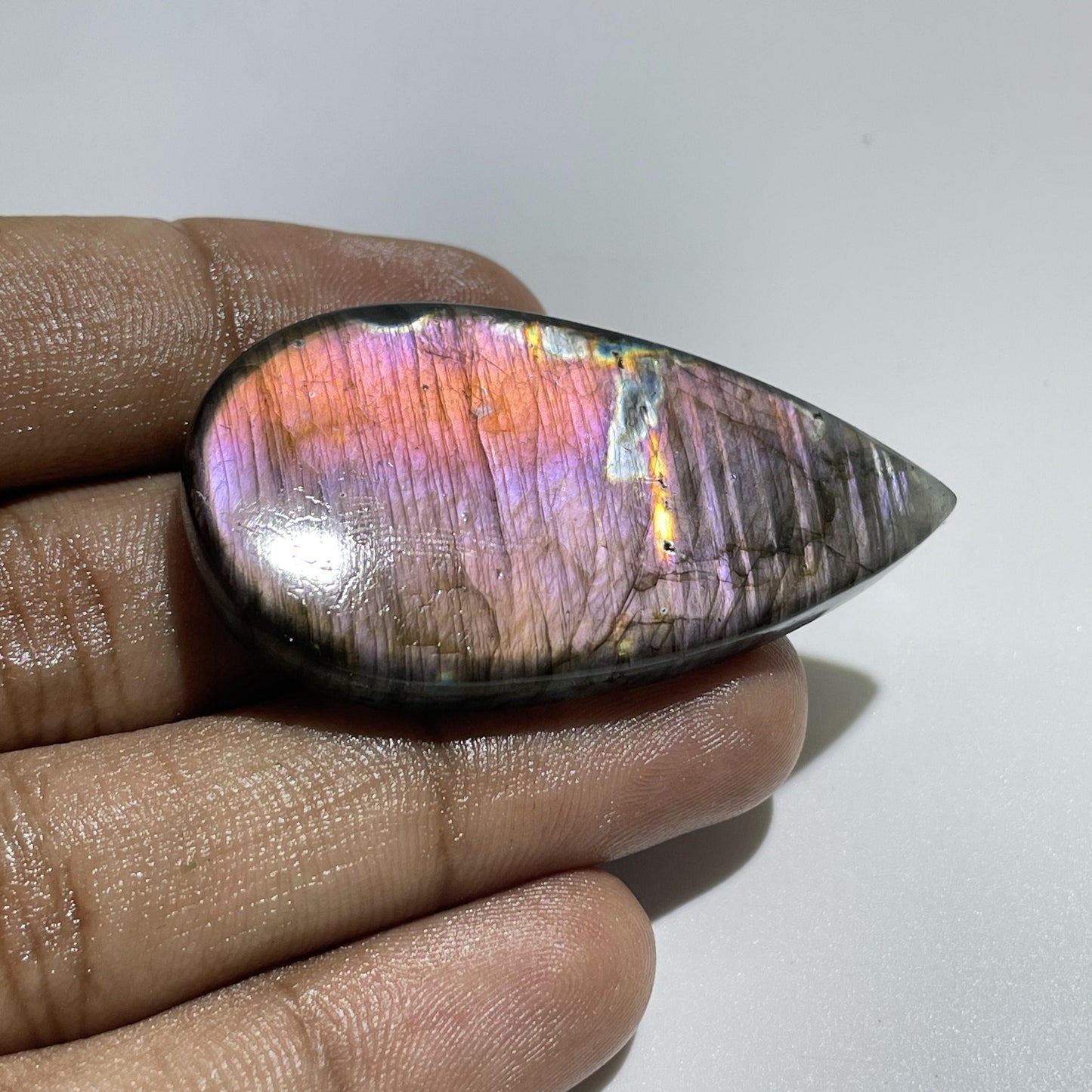Natural Purple Flash Labradorite Cabochon, Loose Gemstone