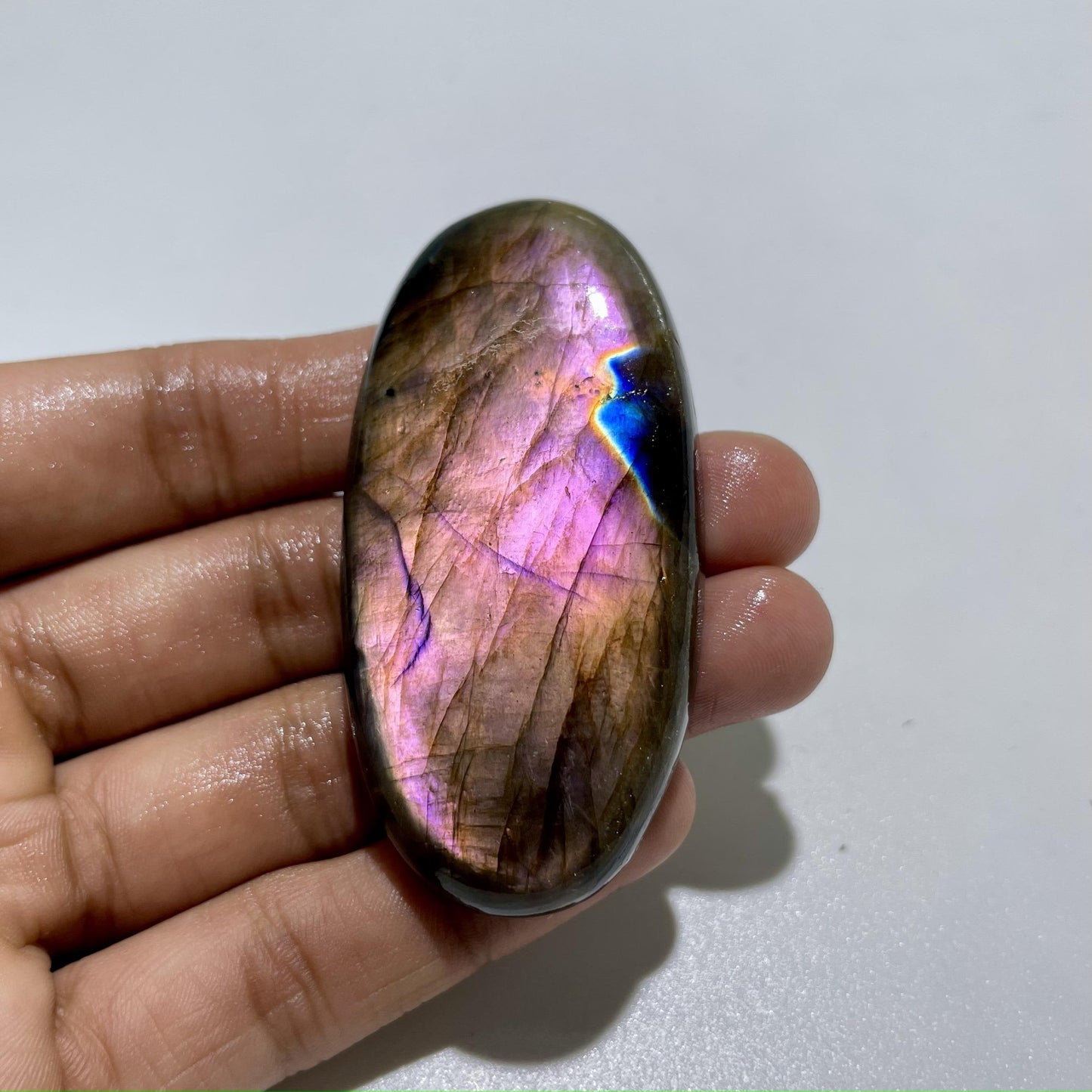 Natural Purple Flash Labradorite Cabochon, Loose Gemstone
