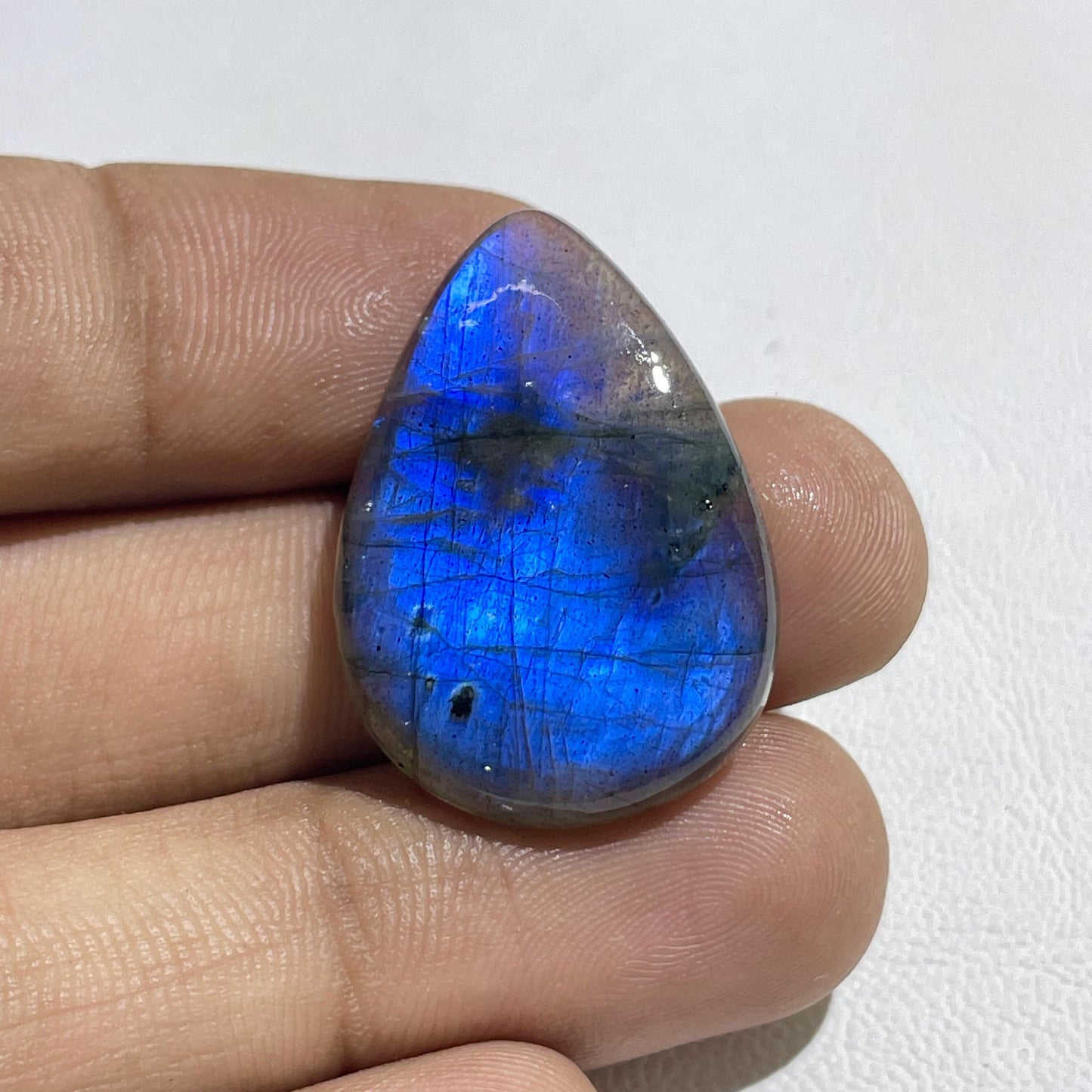 Blue Labradorite Oval Cabochon, 21x14x5 mm, 22 Carats, Loose Gemstone for Jewelry Making