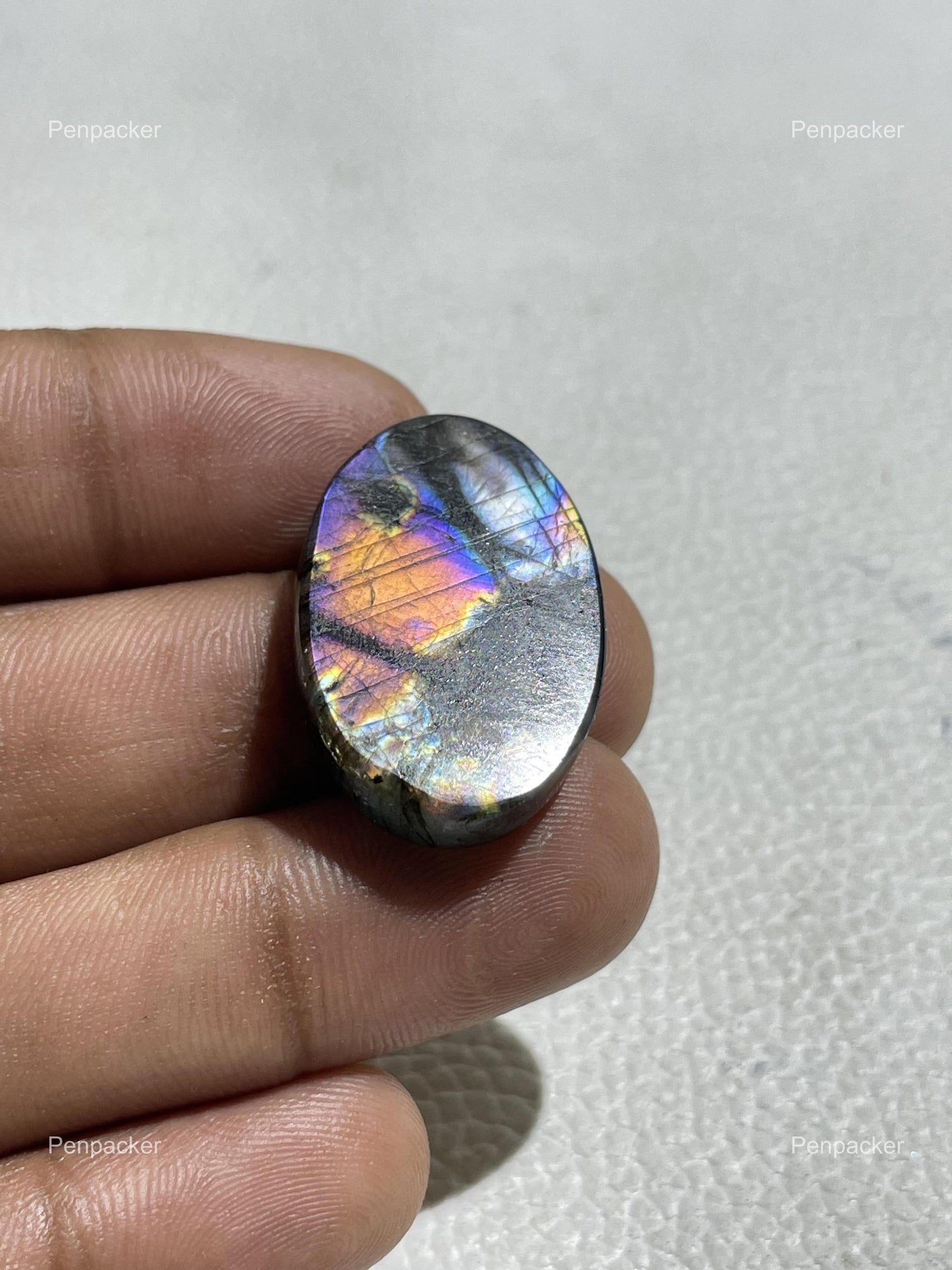 Natural Purple Labradorite Oval Cabochon, 33.50 Cts, 29x19x6 mm, Loose Gemstone for Jewelry Making