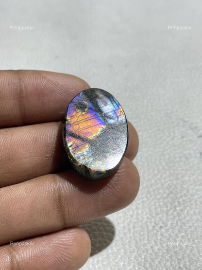 Natural Purple Labradorite Oval Cabochon, 33.50 Cts, 29x19x6 mm, Loose Gemstone for Jewelry Making