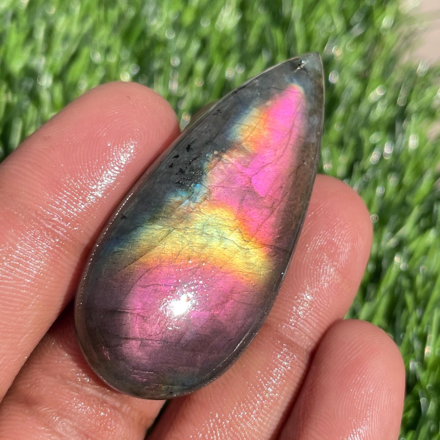 Labradorite Cabochon, 53x24x8 mm, Loose Gemstone for Jewelry Making