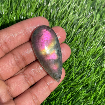 Labradorite Cabochon Gemstone- Jewelry Making Loose Stone (53x24x8 mm)