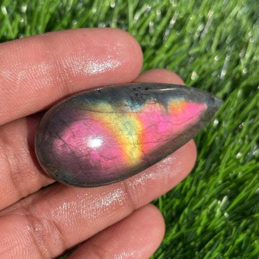 Labradorite Cabochon Gemstone- Jewelry Making Loose Stone (53x24x8 mm)