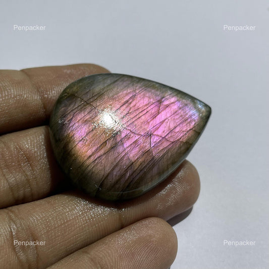 Natural Purple Labradorite Cabochon: Pear Loose Stone For Jewelry Making