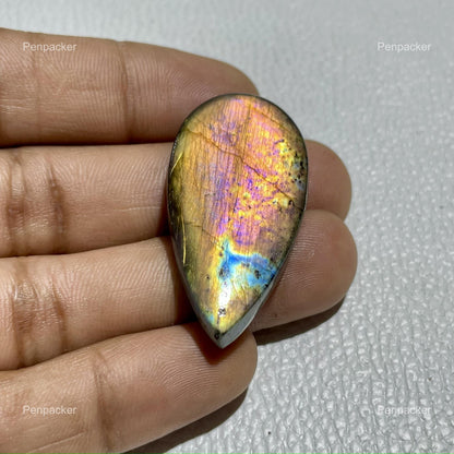 Natural Labradorite Cabochon, 41x21x7 mm, 53.90 Cts, Loose Gemstone for Jewelry Making