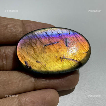 Natural Multicolor Labradorite Oval Cabochon, 91.60 Cts, Loose Gemstone for Jewelry Making