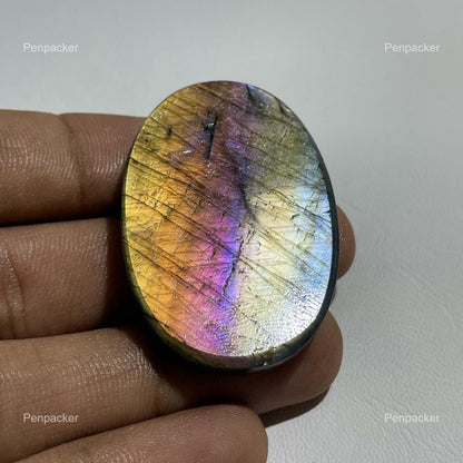 Natural Multicolor Labradorite Oval Cabochon, 91.60 Cts, Loose Gemstone for Jewelry Making