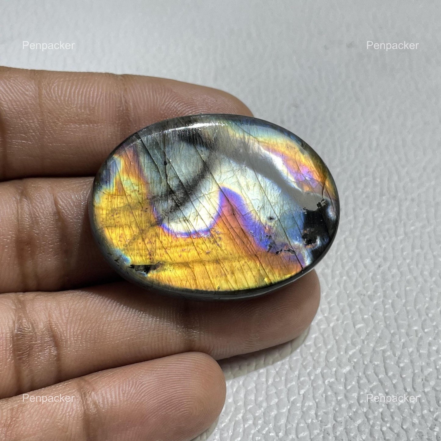 Labradorite Cabochon For Making Pendant/ Jewelry- Oval Cabochon (40x31x8 mm)