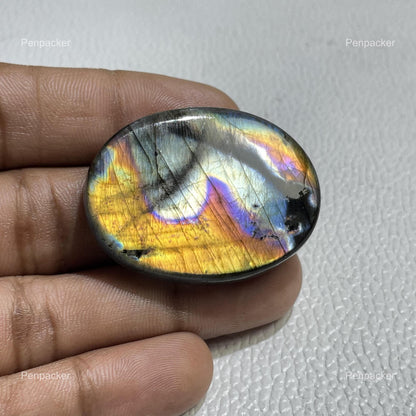 Labradorite Oval Cabochon, 40x31x8 mm, Loose Gemstone for Jewelry Making