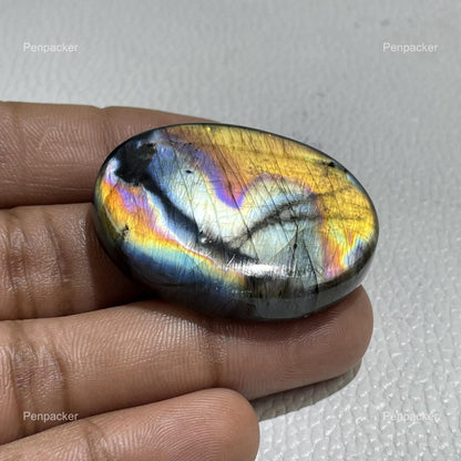 Labradorite Oval Cabochon, 40x31x8 mm, Loose Gemstone for Jewelry Making