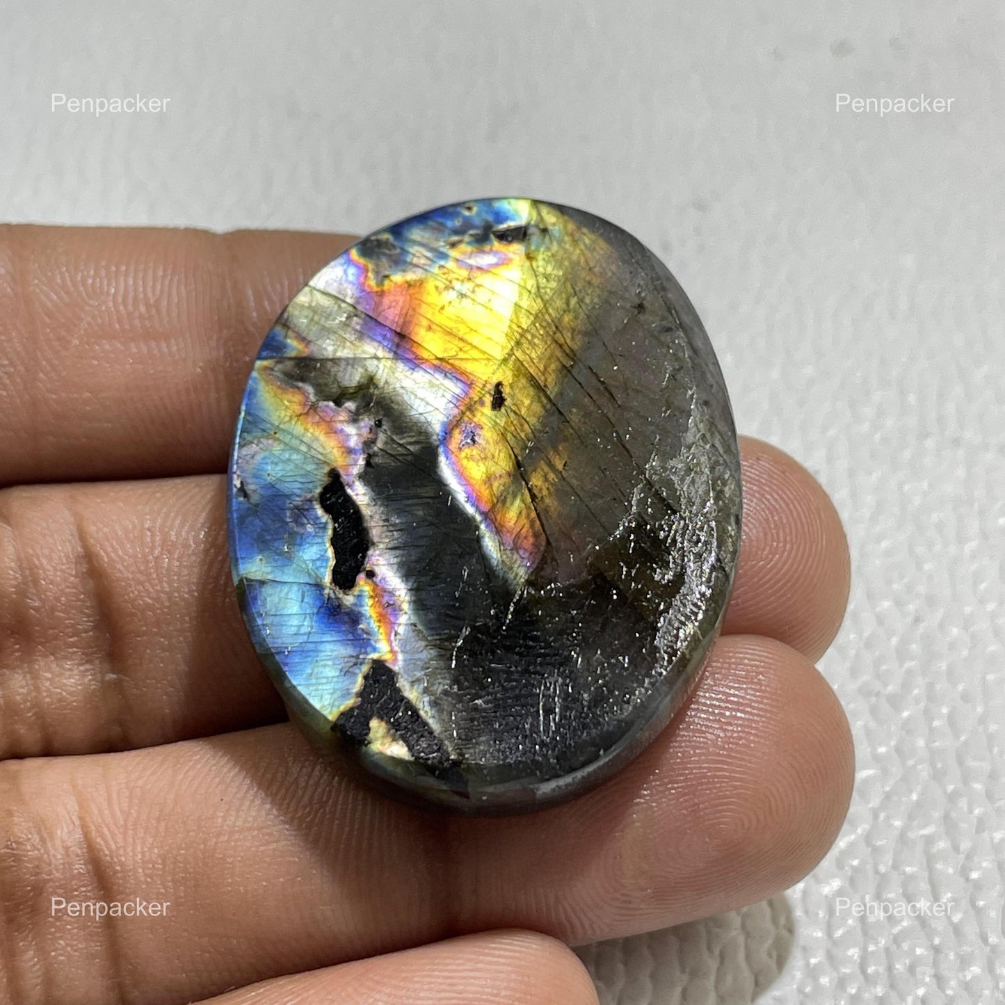 Labradorite Oval Cabochon, 40x31x8 mm, Loose Gemstone for Jewelry Making