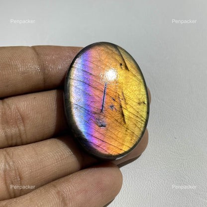 Spectrolite Multi Fire Labradorite Oval Cabochon, 41x29x7 mm, 103.70 Cts, Loose Gemstone for Jewelry Making