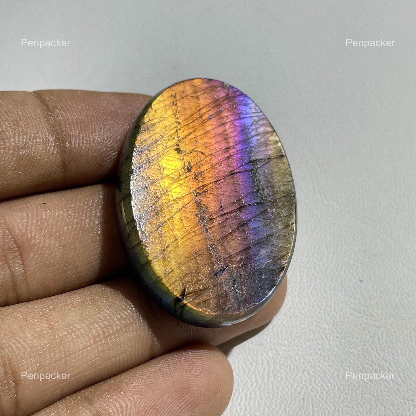 Spectrolite Multi Fire Labradorite Oval Cabochon, 41x29x7 mm, 103.70 Cts, Loose Gemstone for Jewelry Making