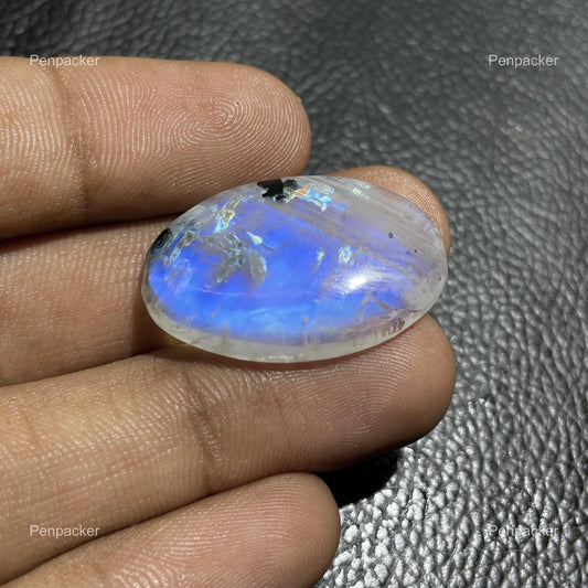 Rainbow Moonstone For Jewelry Making- Oval Moonstone ( 33.50 Cts )-  30x19x6 mm