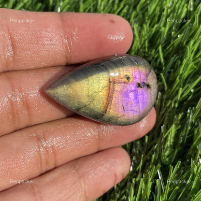 Multicolor Labradorite Pear Cabochon, 37x22.5x7 mm, 47.90 Cts, Loose Gemstone for Jewelry Making