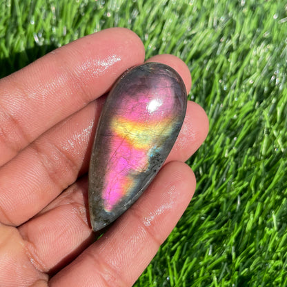 Labradorite Cabochon Gemstone- Jewelry Making Loose Stone (53x24x8 mm)