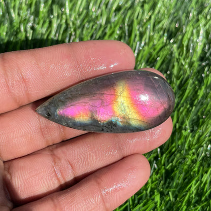 Labradorite Cabochon Gemstone- Jewelry Making Loose Stone (53x24x8 mm)
