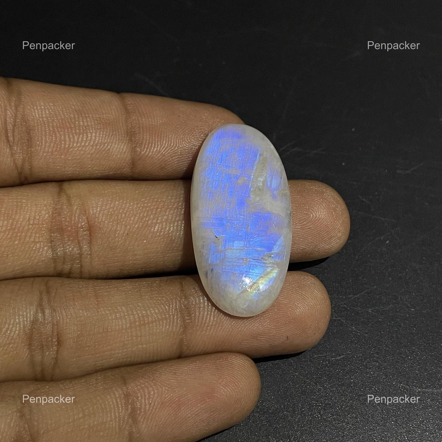 Oval Blue Moonstone Cabochon: Natural Gemstone for Jewelry Making