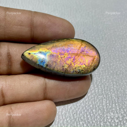 Natural Labradorite Cabochon, 41x21x7 mm, 53.90 Cts, Loose Gemstone for Jewelry Making