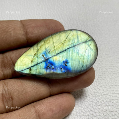 Labradorite Cabochon, 48x28x6.5 mm, Loose Gemstone for Jewelry Making