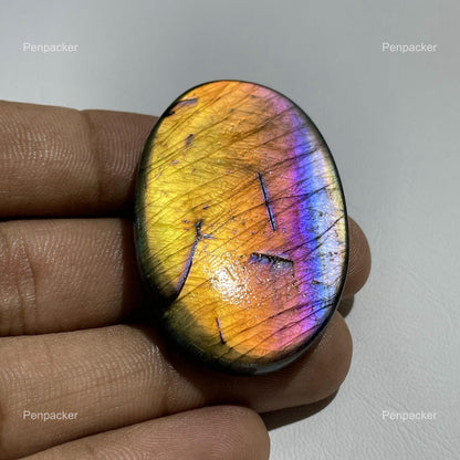 Natural Multicolor Labradorite Oval Cabochon, 91.60 Cts, Loose Gemstone for Jewelry Making