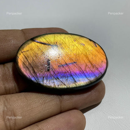 Natural Multicolor Labradorite Oval Cabochon, 91.60 Cts, Loose Gemstone for Jewelry Making