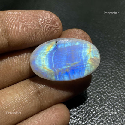 Ova Rainbow Moonstone Cabochon- Colorful Moonstone Gemstone For Jewelry