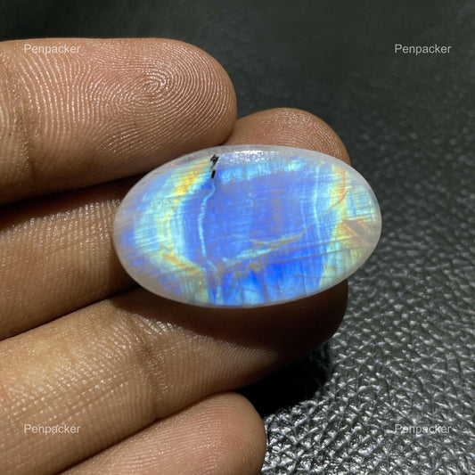 Ova Rainbow Moonstone Cabochon- Colorful Moonstone Gemstone For Jewelry